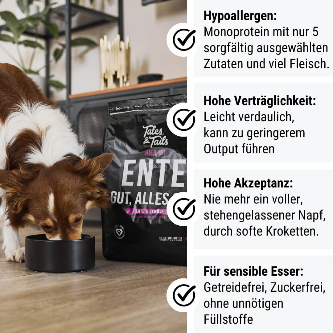 Ente gut, alles gut Softes Trockenfutter - Hundefutter mit Ente - 4kg -