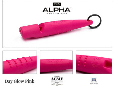 ACME Alpha Hundepfeife 211.5 mit Pfeifenband neonpink
