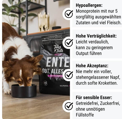 Ente gut, alles gut Softes Trockenfutter - Hundefutter mit Ente - 4kg -