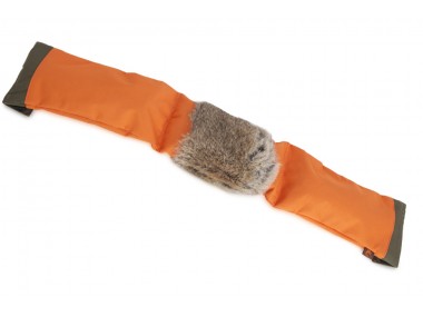 Dummy mit Kaninchenfellring orange