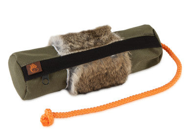 Futterdummy khaki Kaninchenfellring orange