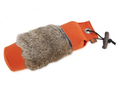 Dummy mit Kaninchenfellring orange
