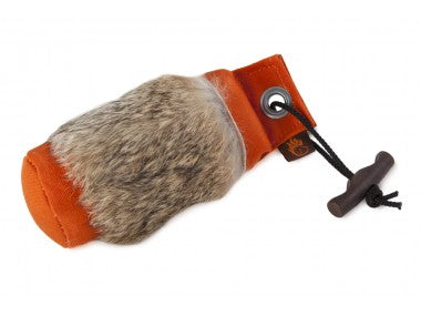 Dummy mit Kaninchenfellring orange