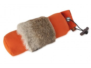 Dummy mit Kaninchenfellring orange