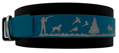 5 cm Halsband mit Jagdszene Biothane® Doppelsteg zweifarbig
