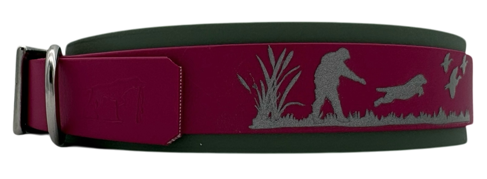 3,8 cm Halsband mit Jagdszene Biothane® zweifarbig Doppelsteg